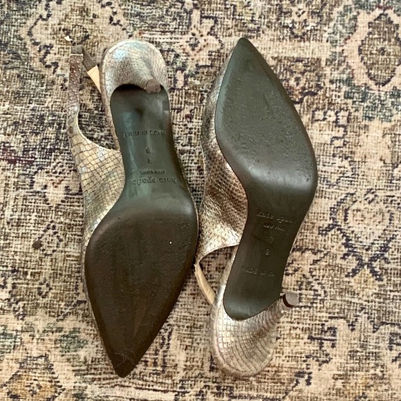 Taupe Snakeskin Kate Spade Kitten Heels Size 7 - Picture 6 of 6
